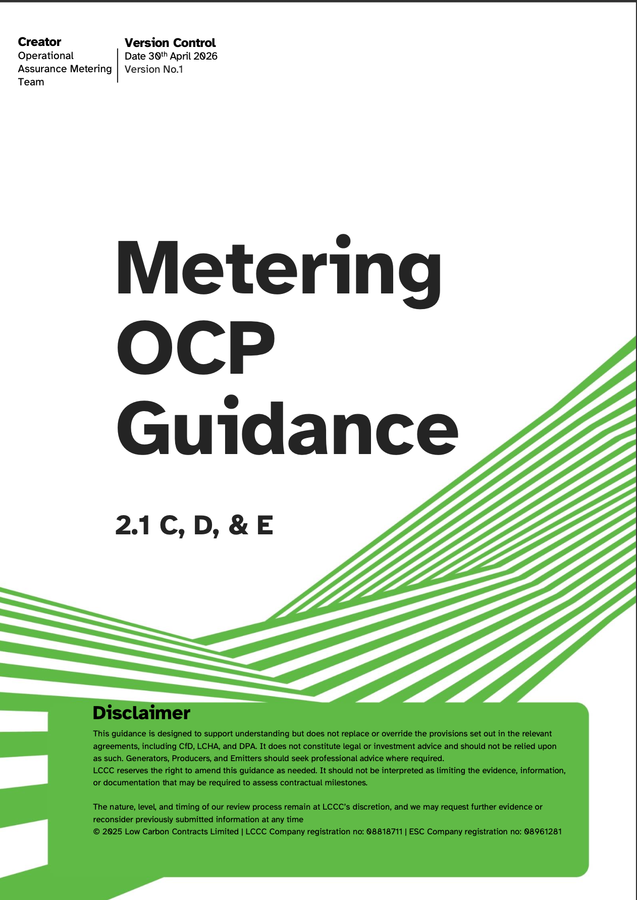 Metering OCP Guidance - Low Carbon Contracts